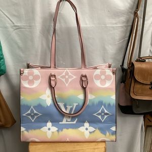 Designer Inspired Multi Pastel Color Tote